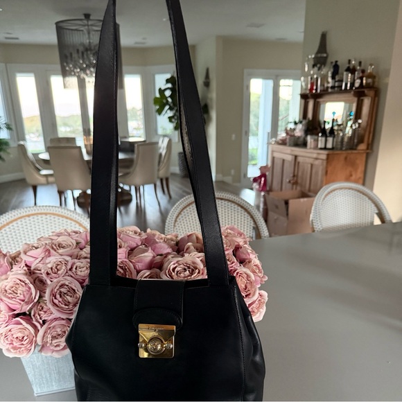 Salvatore Ferragamo vintage leather high heel stud hardware shoulder bag - Picture 11 of 14